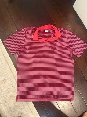 Callaway Opti-Dri Men’s Golf Polo Large Deep Hot Pink Striped Performance Shirt